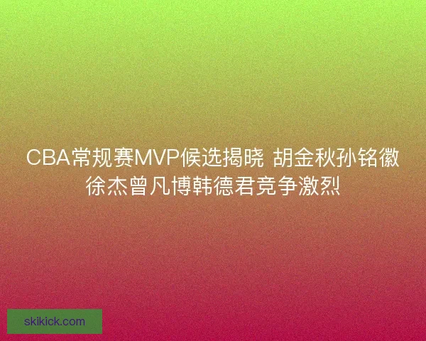 CBA常规赛MVP候选揭晓 胡金秋孙铭徽徐杰曾凡博韩德君竞争激烈